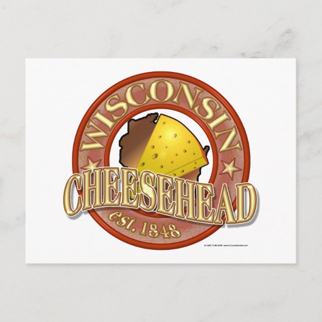 Carte Postale Sceau à tête de fromage du Wisconsin (Devant)