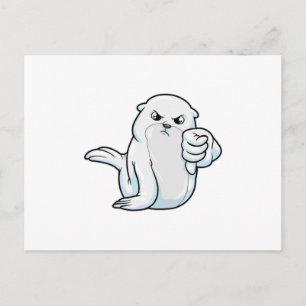 Carte Postale Sceau avec Désapprouver