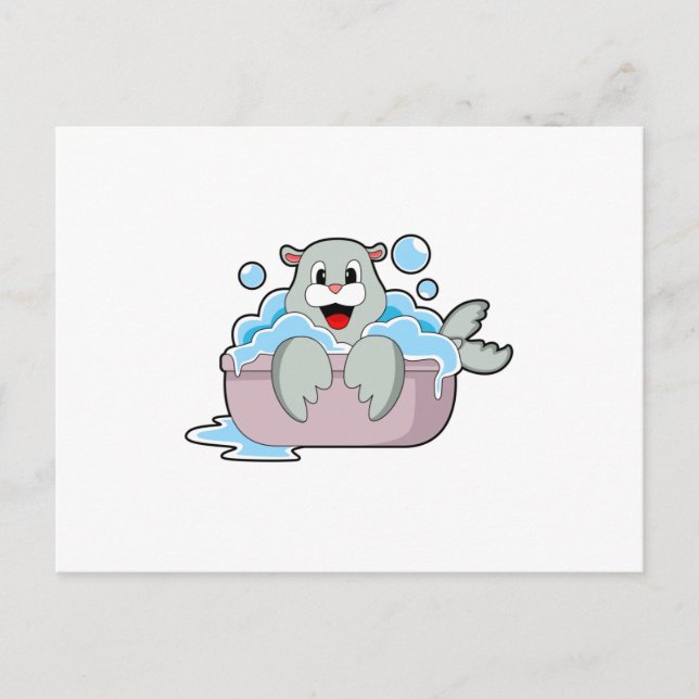 Carte Postale Sceau dans la baignoire (Devant)