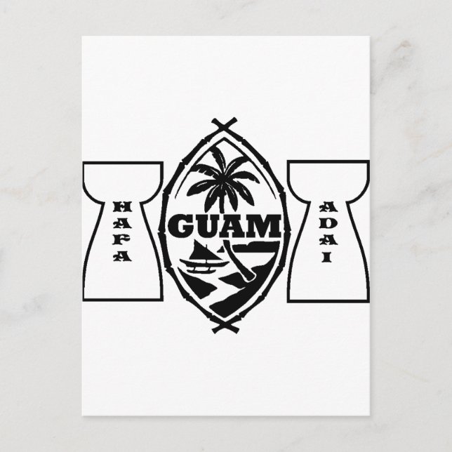 Carte Postale Sceau de Guam avec pierres en lattes (Devant)