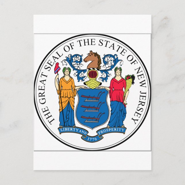 Carte Postale Sceau de l'État du New Jersey (Devant)