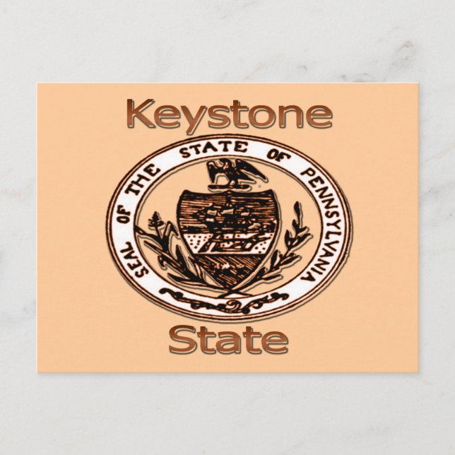 Carte Postale Sceau d'État de Pennsylvanie Keystone (Devant)