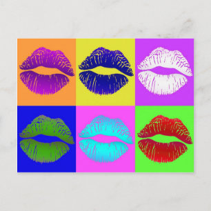 Carte Postale Scellé Avec Un Baiser