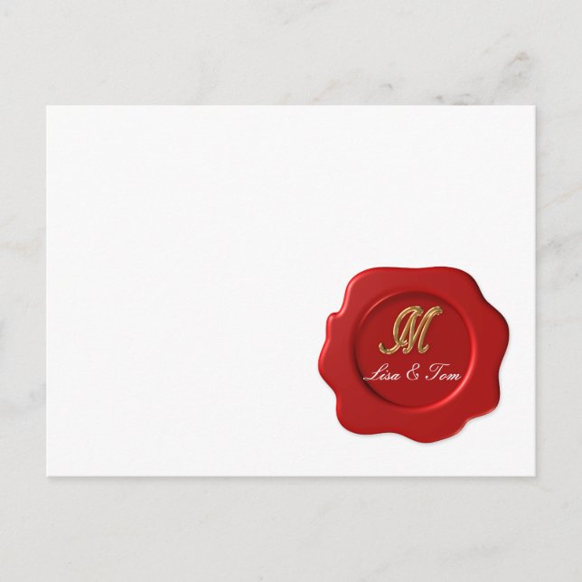 Carte Postale scellé monogramme mariage (Devant)