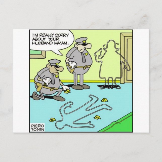 Carte Postale Scénario Funny Cadeaux policiers et Objets de coll (Devant)
