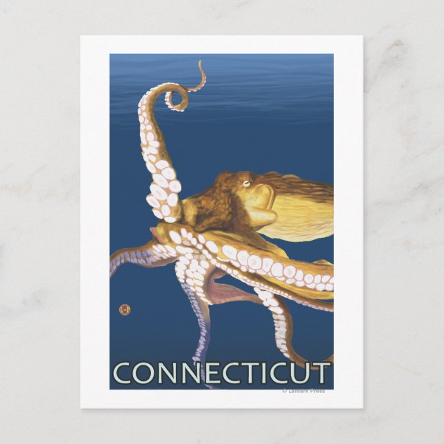 Carte Postale Scène ConnecticutOctopus (Devant)