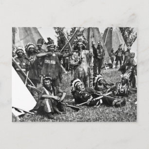 Carte Postale Scène de camp d'Iroquois au Québec