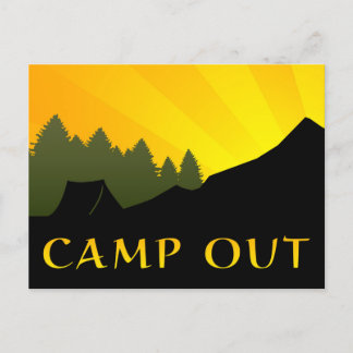 Carte Postale Scène de coucher de soleil au camping