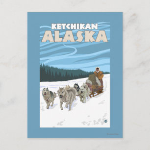 Carte Postale Scène de couture de chien - Ketchikan, Alaska