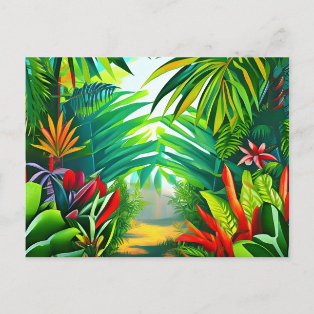 Carte Postale Scène de jungle tropicale (Devant)
