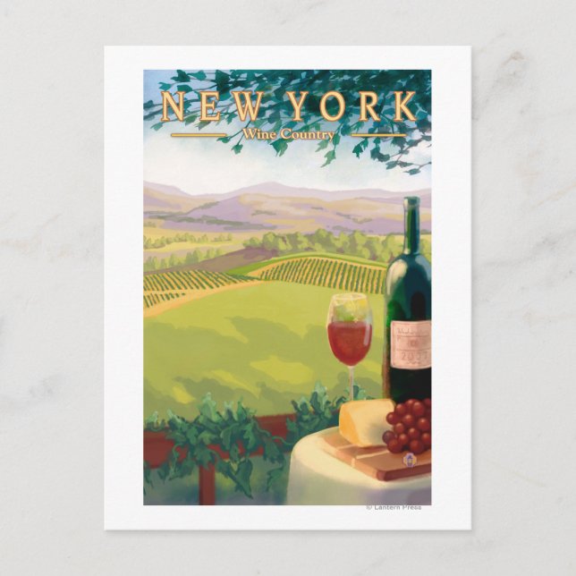 Carte Postale Scène de la campagne viticole de New York (Devant)