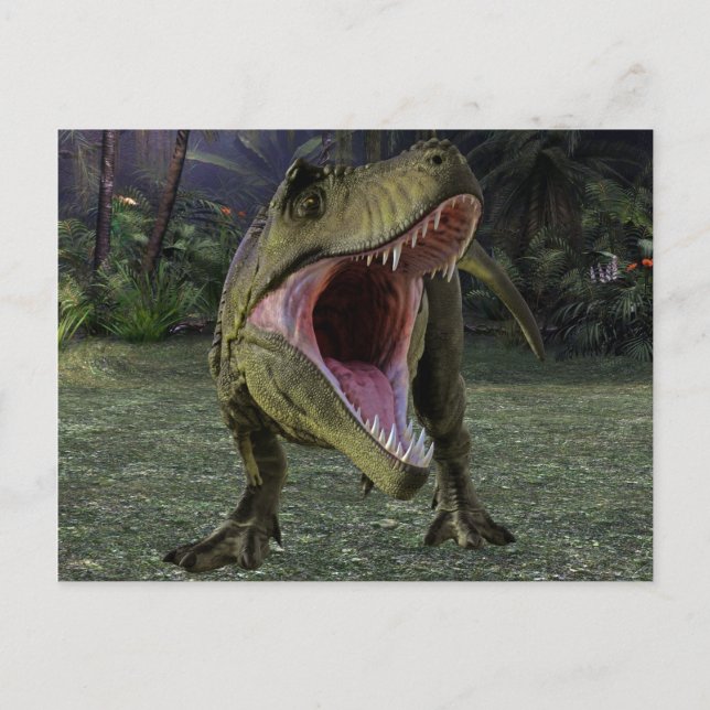 Carte Postale Scène de la jungle des Dinosaures Tyrannosaurs (Devant)