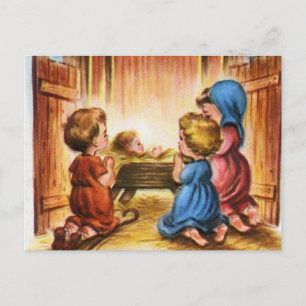 Carte Postale Scène de la Nativité vintage