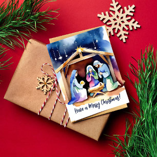 Carte Postale scène de Noël voeux de Noël religieux