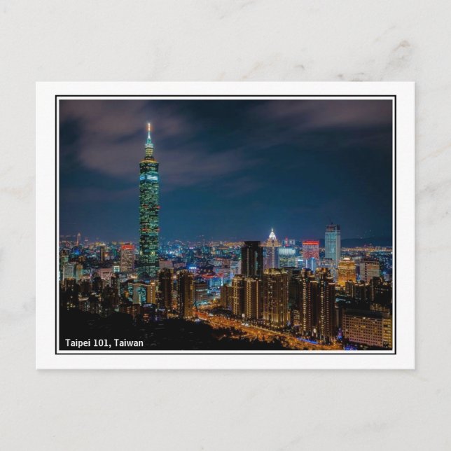 Carte Postale Scène de nuit de Taipei 101, Taïwan (Devant)