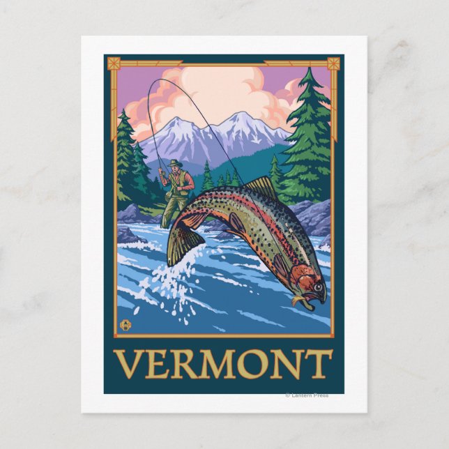 Carte Postale Scène de pêcheurs du VermontAngler (Devant)