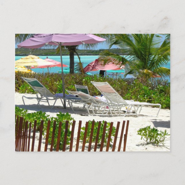 Carte Postale Scène de plage de l'île des Caraïbes (Devant)