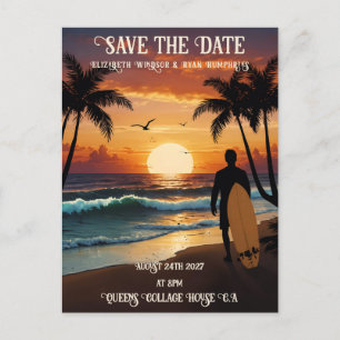 Carte Postale Scène de plage romantique au coucher du soleil ave