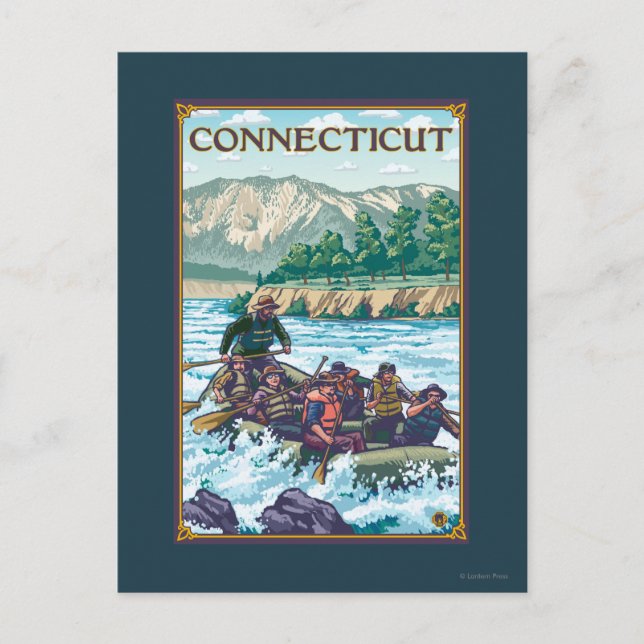 Carte Postale Scène de Rafting Connecticut River (Devant)