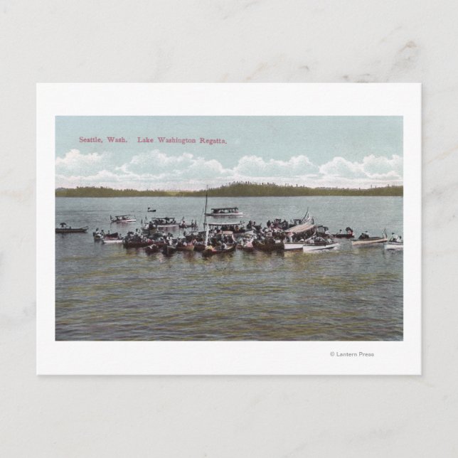 Carte Postale Scène de régate du lac Washington (Devant)