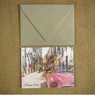 Carte Postale Scène de rue artistique de voyage vintage à La Hav