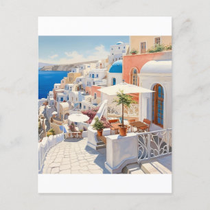 Carte Postale Scène de Santorin Grèce