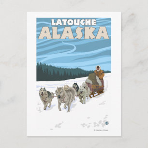 Carte Postale Scène de traînée de chien - Latouche, Alaska