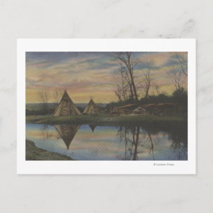 Carte Postale Scène du lever du soleil sur un Indien du Nord-Oue