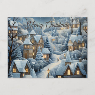 Carte Postale Scène du village de Noël