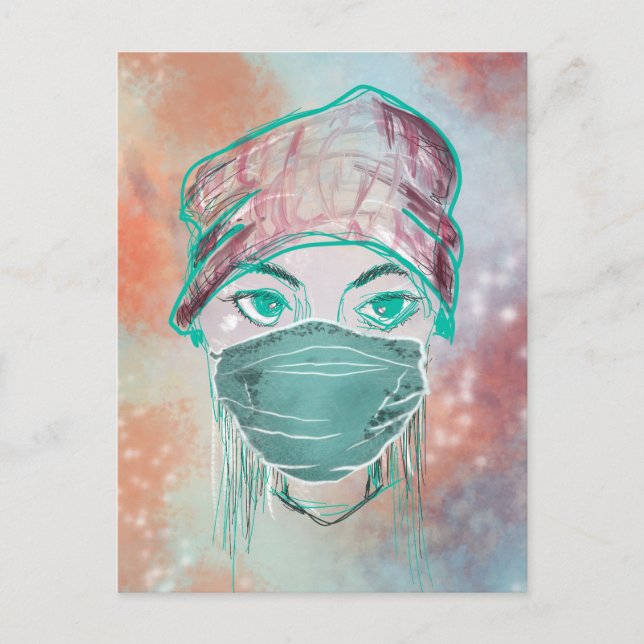 Carte Postale scène étincelante du masque faciale (Devant)