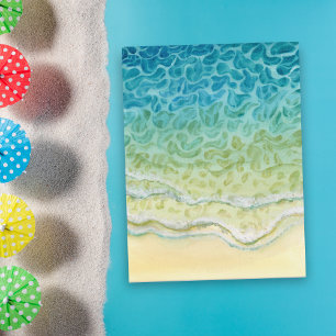 Carte Postale Scène océanique de plage à l'aquarelle