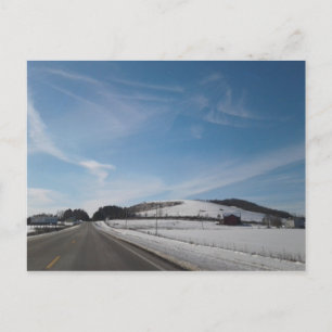 Carte Postale Scène rurale d'hiver avec colline dans l'Ohio