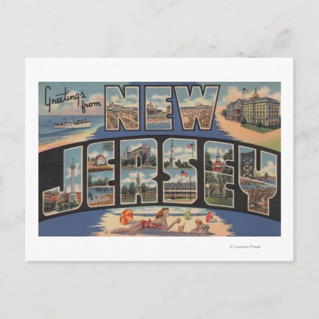 Carte Postale Scènes de grandes lettres du New JerseyNew Jersey (Devant)