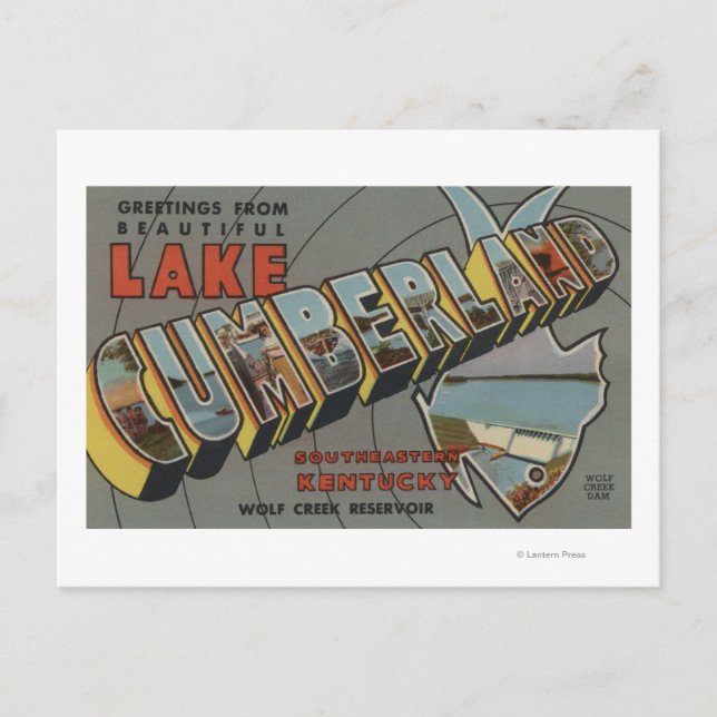 Carte Postale Scènes de grandes lettres - Lac Cumberland, KY (Devant)