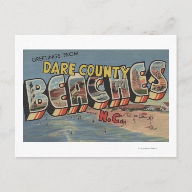 Carte Postale Scènes de grandes lettres - Plages du comté de Dar (Devant)