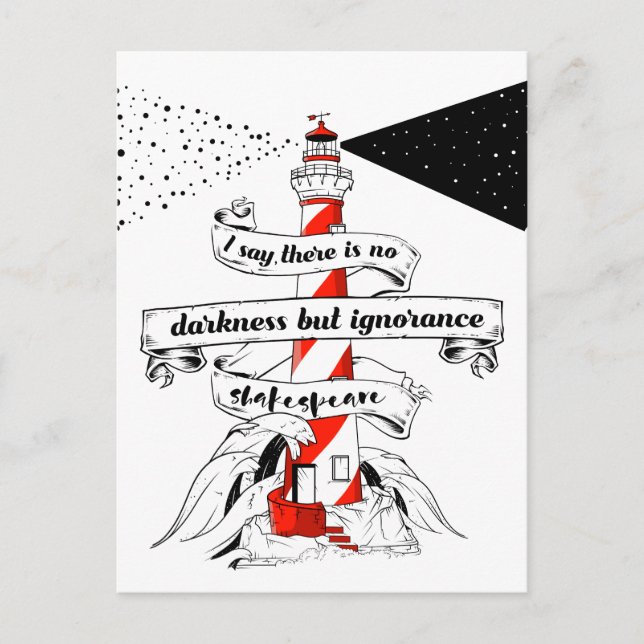 Carte Postale Schakespeare citation Illustration de phare (Devant)