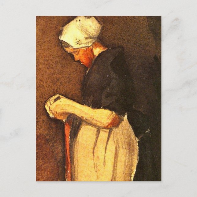 Carte Postale Scheveningen Portrait de femme par Vincent van Gog (Devant)