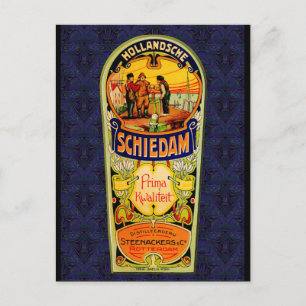 Carte Postale SCHIEDAM Gin Whiskey Étiquette de Rotterdam Hollan