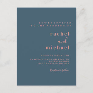Carte Postale Schlicht elegante Hochzeitseinladung