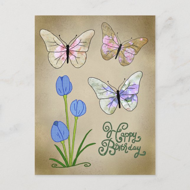 Carte Postale Schmetterlinge vintage (Devant)