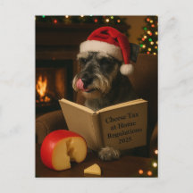 Schnauzer 'Cheese Tax' Christmas postcard