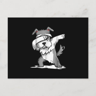 Carte Postale Schnauzer Cute Dabbing Funny Dab Dance Cadeau
