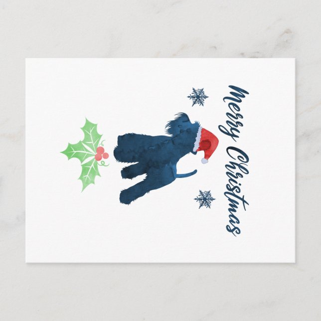 Carte Postale Schnauzer de Noël (Devant)