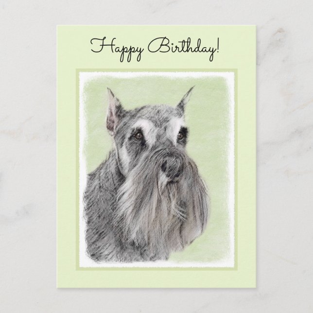 Carte Postale Schnauzer (Giant, Standard) Peinture - Chien Art (Devant)
