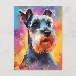 Carte Postale Schnauzer miniature coloré