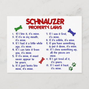 Carte Postale SCHNAUZER, propriété Lois 2