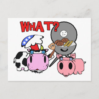 Carte Postale Schnozzles de vache et de porc Barbecue barbecue