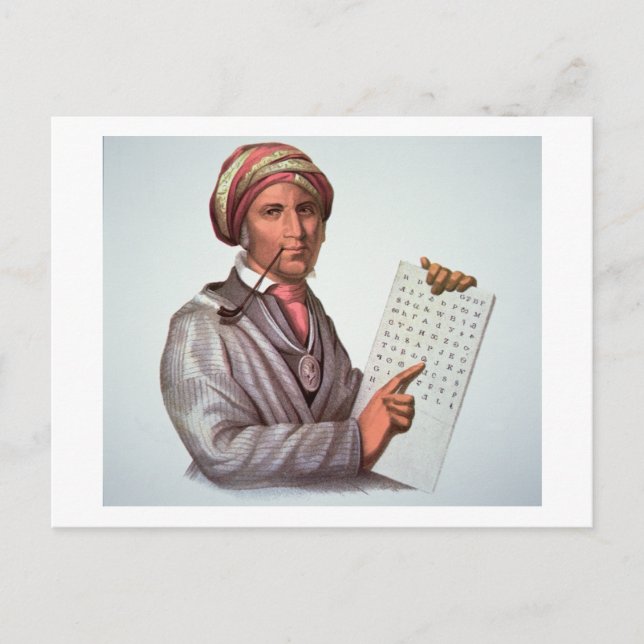 Carte Postale Scholar Cherokee, Sequoyah (1776-1843) (couleur) (Devant)
