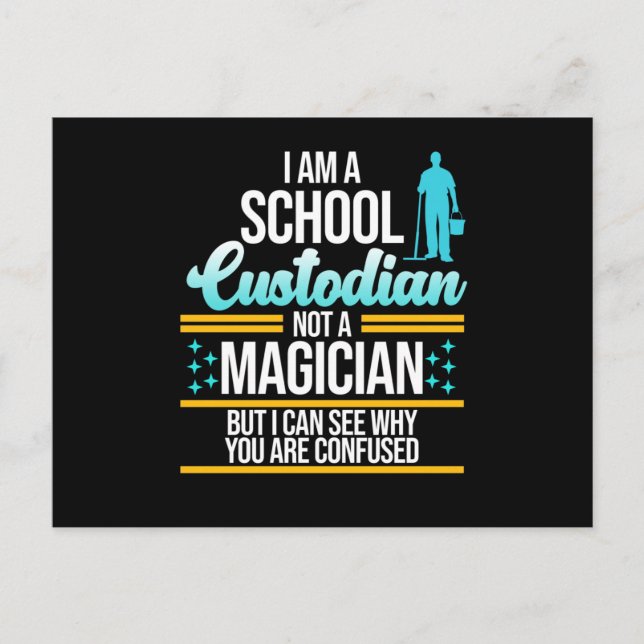 Carte Postale School Custodian Magician Caretaker Janitor Graphi (Devant)