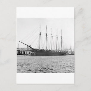 Carte Postale Schooner à cinq mâts, années 1800